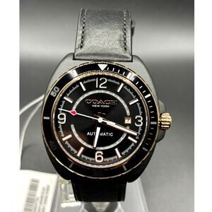 Coach Charter 14602734 Automatic 44mm Black Leather Men’s Watch NIBWT